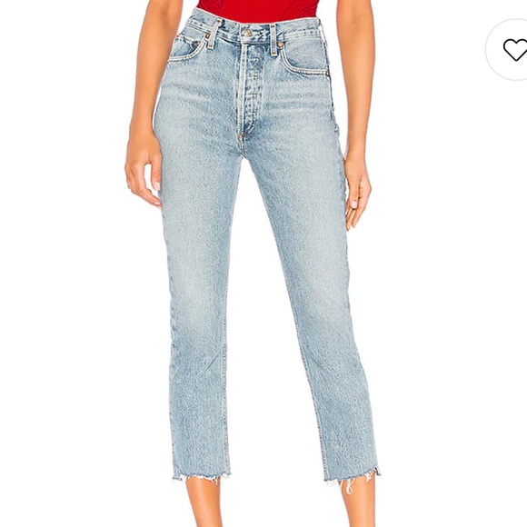 Agolde Riley High Rise Straight Crop in Zephyr - Picture 3 of 10